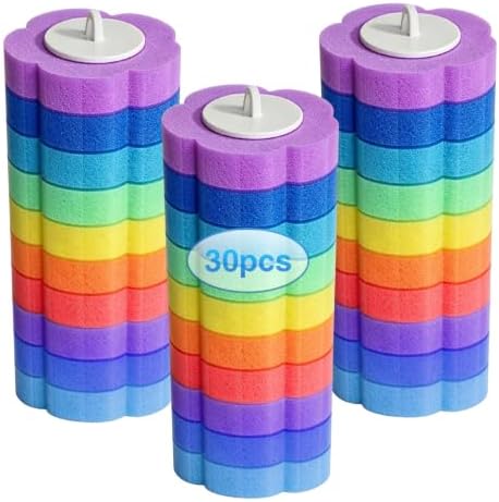 Disposable 30 Rainbow Refills Brush with 2X Water-Activated Cleaning Fluid