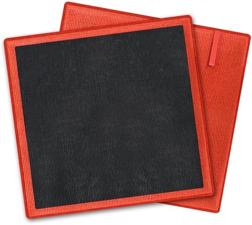 2 Pack Clay Bar Towels Auto Detailing, Fine Grade Microfiber Chamois Towel for Car DIY Detail (Red)