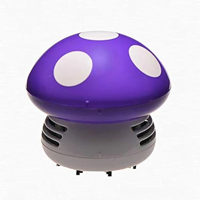 Aliotech Mini Cute Table Dust Vacuum Cleaner Mushroom Shaped Portable Corner Desk Vacuum Sweepers Mini Cute Vacuum Cleaner Dust Sweeper(Purple)