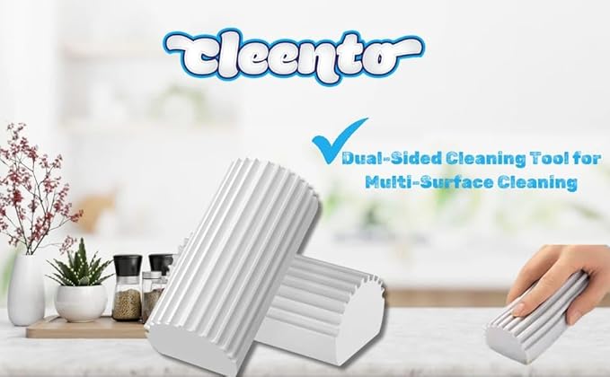 Damp Duster Cleaning Sponge, Multi-Surface Dust Cleaner Magic Eraser for Blinds, Hair, Glass, Mirrors, Car, Baseboards & Window Grooves - All Purpose, Reuseable Household Supplies (2 Pack)