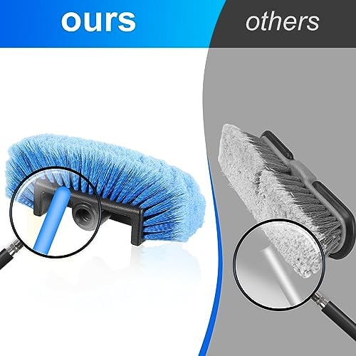 2 Pcs Car Wash Brush Heads Soft Bristle Flow Thru,10 Inch,Blue