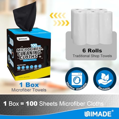 Microfiber Cleaning Cloth, 100 Sheets Microfiber Towels for Cars