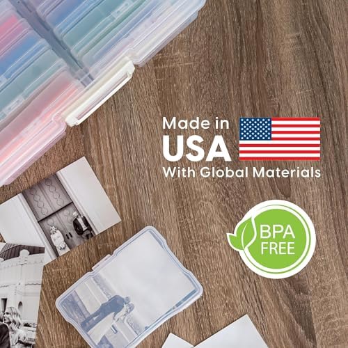 Photo Storage Box |Made in USA| 16 Cases - (2-Pack) - Clear