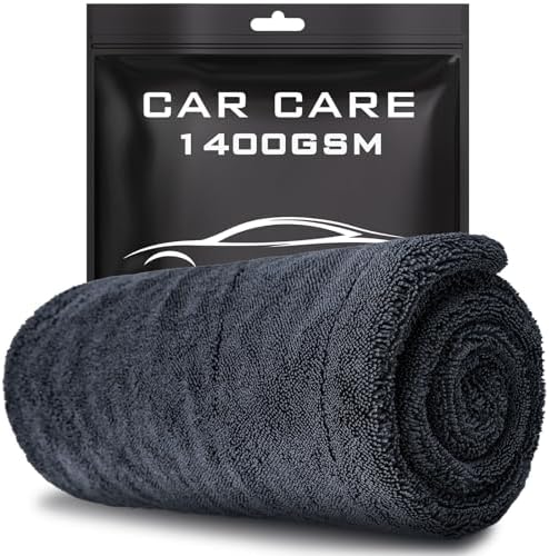 Microfiber Car Drying Towel 24"x36", 1400GSM Twisted Loop Super Absorbent