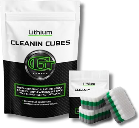 Lithium Cleaning Cubes- Hydrating Car Cleaner Interior for Leather, Plastic, Carpet, Vinyl, and Tesla Vegan Leather - No