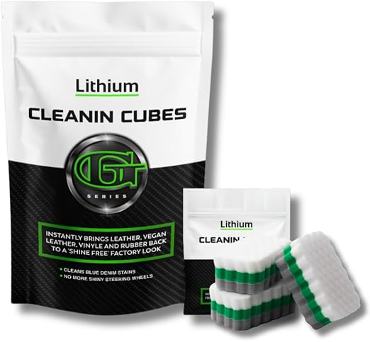 Lithium Cleaning Cubes- Hydrating Car Cleaner Interior for Leather, Plastic, Carpet, Vinyl, and Tesla Vegan Leather - No