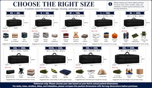 Extra Large Duffle Bag for Travel, Big XL Foldable Duffel Black