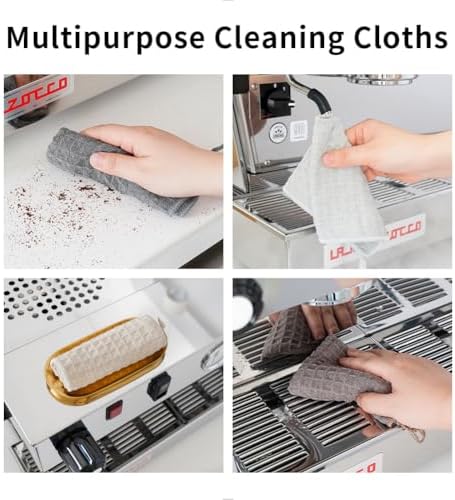 10 Pack Microfiber Espresso Barista Cleaning Towels, Light Brown
