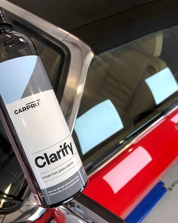 CARPRO Clarify Streak Free Car Window Cleaner Removes Oils, Fingerprints & Dirt - Safe to Use on Ceramic Coatings, Interior and Exterior Glass - 500mL (17oz)
