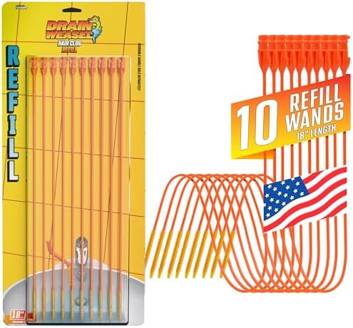 Drain Weasel Refill for Sink Snake Hair Clog Remover, 10 Pack