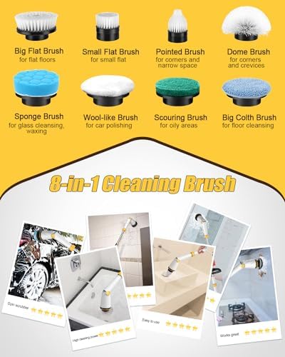 Electric Spin Scrubber Q2, 4000mAh Battery, 1500RPM High Power
