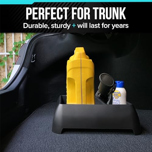 Heavy Duty Storage Organizer for Vehicle Trunk, Garage, Under Sink Organizer, Recycled Plastic, Made in USA (Black)