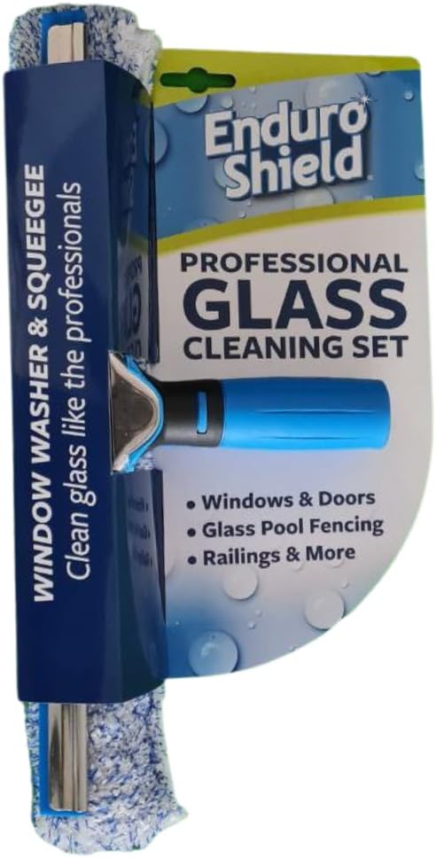Squeegee & Window Washer Combo - Professional Grade Cleaning Tool for Sparkling Windows, Glass, and Surfaces - Ergonomic Design for Effortless Cleaning