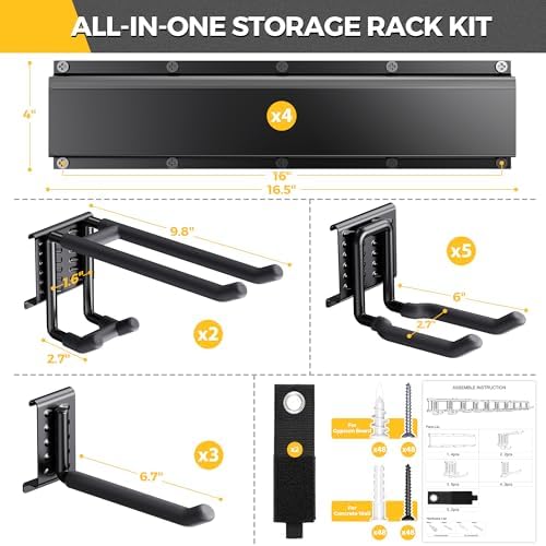 66" Garage Tool Organizer Wall Mount - 720lbs Garden Tool Organizer