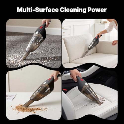 Wet/Dry Handheld Vacuum Cordless, Wall-Mounted Hand Vac, Black