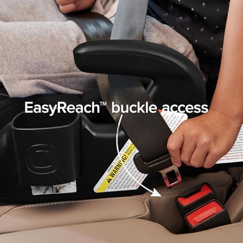 Diono Connect3 R 2-in-1 High Back Booster, Slim Fit 3-Across in Many Mid-Sized Sedans and SUVs, for Children from 40-120 lbs., Lightweight with Cupholder, Black Storm