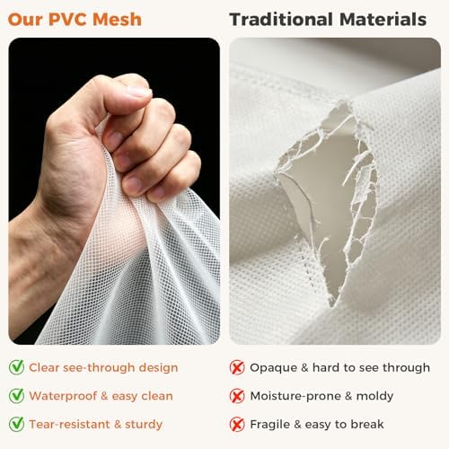 5Pcs Clear Storage Bags With Zippers & Handles Blanket Storage Bags