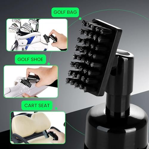Golf Club Clean Brush Towel Value Set with Strong Magnetic Retractable Carabiner, Squeeze Water Bottle Microfiber Absorbent Towel for Golf Bags Accessory Iron Care Men Women