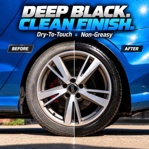 Tire Dressing Spray, Deep Black Finish, No Sling Tire Shine, 16 oz