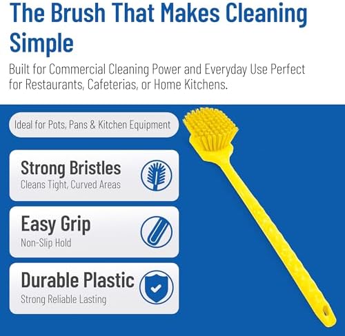 20 Inch Floater Scrub Brush, Polybutylene Bristles, Yellow
