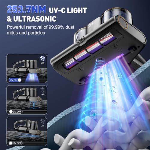 Mattress Bed Vacuum Cleaner with 16Kpa Suction & 253.7nm UV-C Light