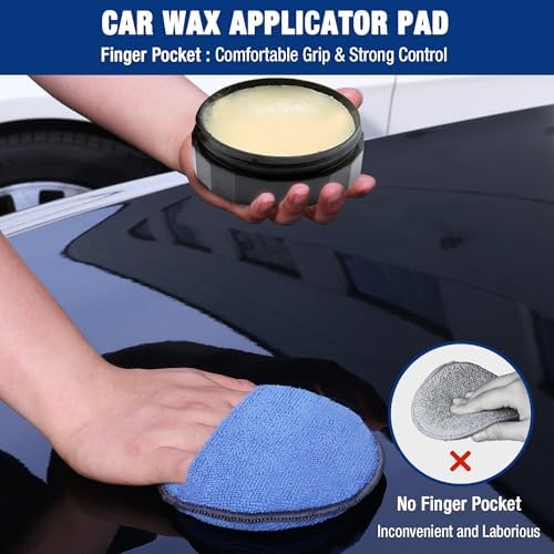 18-Pack Car Microfiber Wax Applicator Pads with Finger Pocket