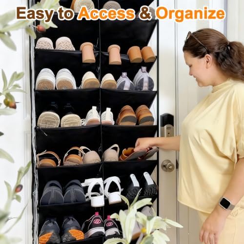 20-30 Pairs Over the Door Shoe Organizer, 10-Tier Door Shoes Rack