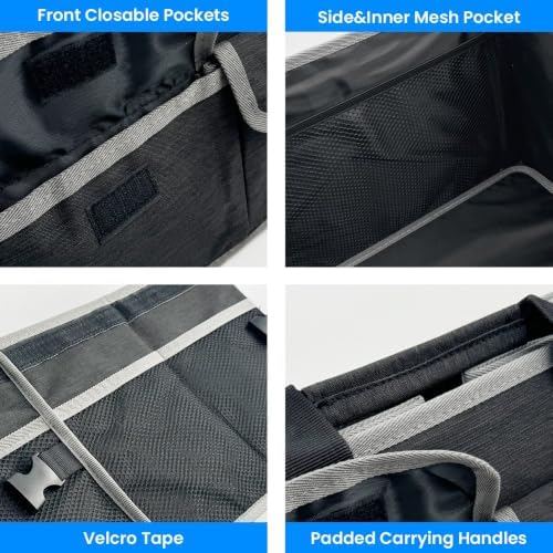 Collapsible Car Trunk Organizer, Foldable Cargo Storage Organizer for SUV, Car & Truck, Black