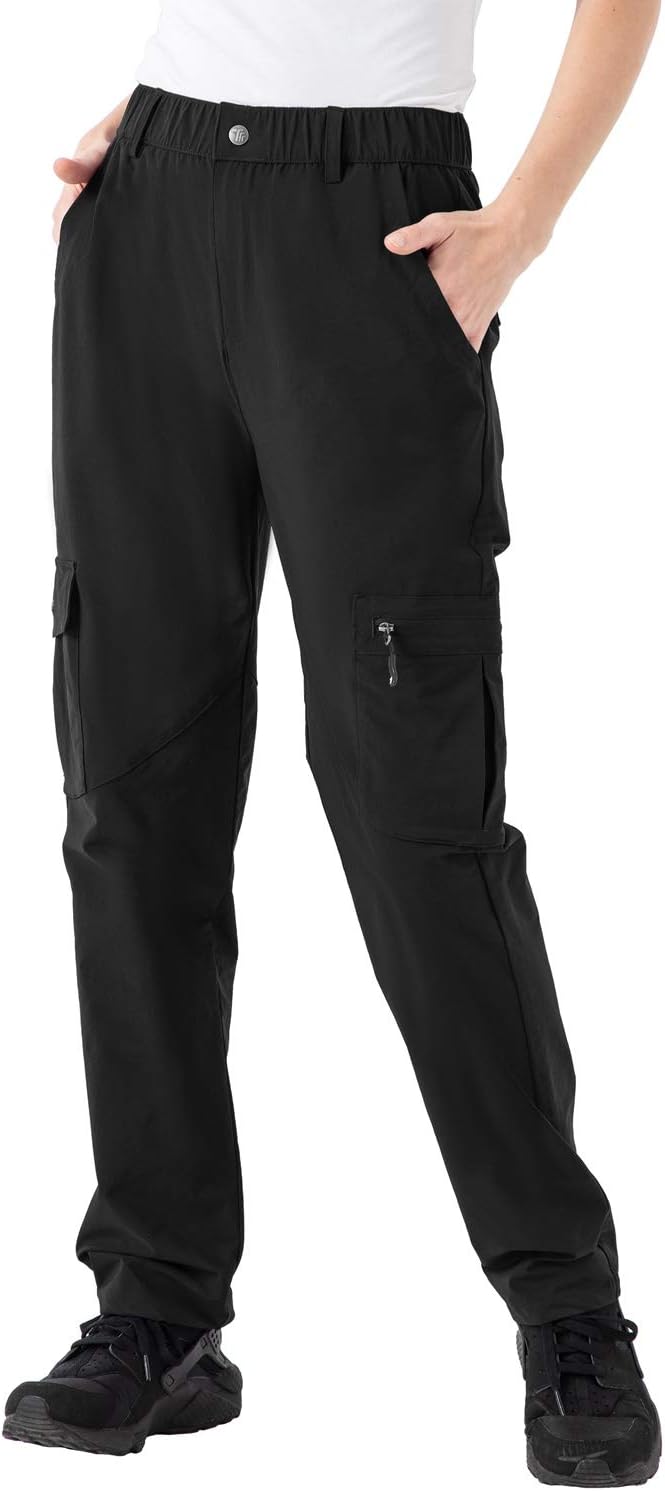 Women's Hiking Cargo Pants Water-Resistant Quick Dry UPF 50+ Travel Camping Work Pants Zipper Pockets