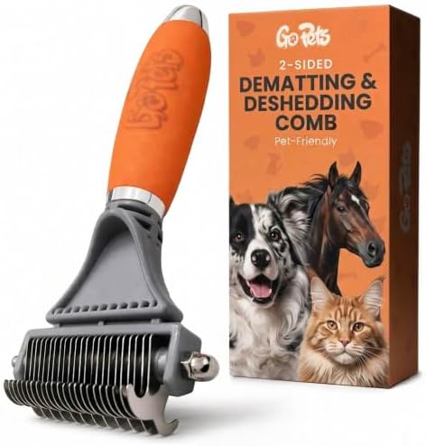 2-in-1 Deshedding & Dematting Comb & Grooming Brush for Dogs & Cats