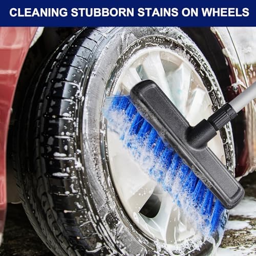 62" Car Wash Brush Mop with Long Handle Soft Bristle Scrub Car Washing Cleaning Mop with Lightweight extendable Handle for RV Boat Truck SUV Caravan Solar Panel House Siding,Sweep Snow