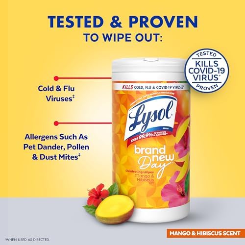 Disinfecting Wipes, Multi-Surface, Lavender + Mango, 80 ct. (4 Pack)