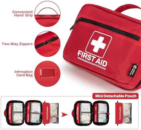 Home First Aid Kit,240pc Medical kit for Car, School, Business