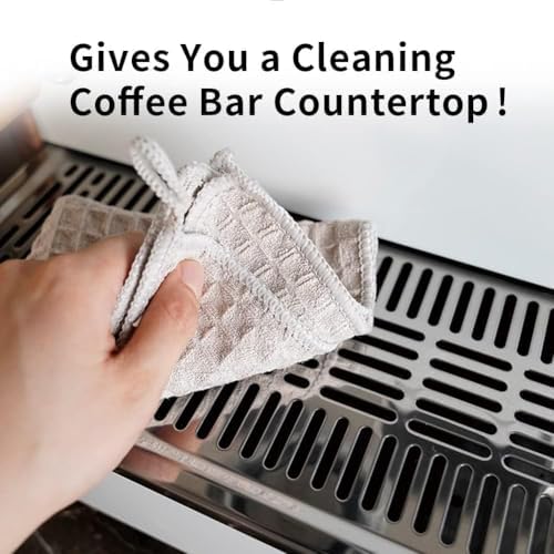 10 Pack Microfiber Espresso Barista Cleaning Towels, Light Brown