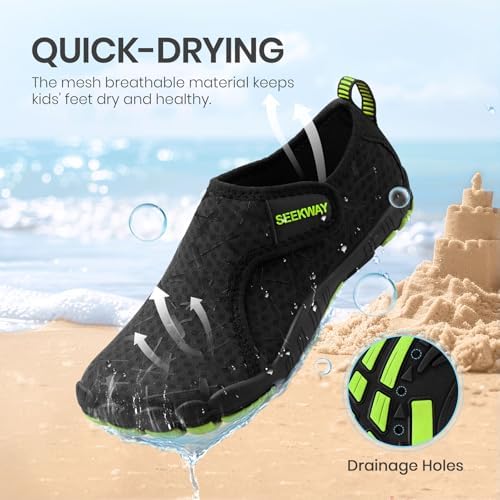 Barefoot Water Shoes for Kids - Wide Toe Box and Quick-Dry Sand Shoes Toddler for Hiking Swim Beach Pool Kayak Sport Accessories, Camping Essentials Non-Slip for Boys Girls Sizes