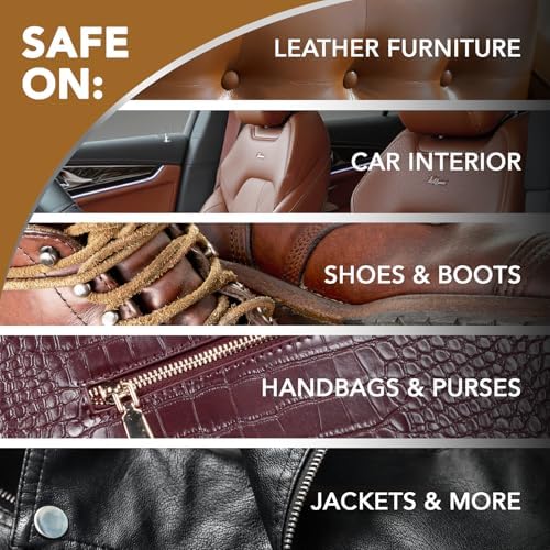 Leather Cleaner and Conditioner Wipes & Microfiber Towel Kit, Clean, Condition and Restores Leather Surfaces, UV Shield Prevent Cracking & Fading of Leather Furniture, Car Seats, Shoes & Purse