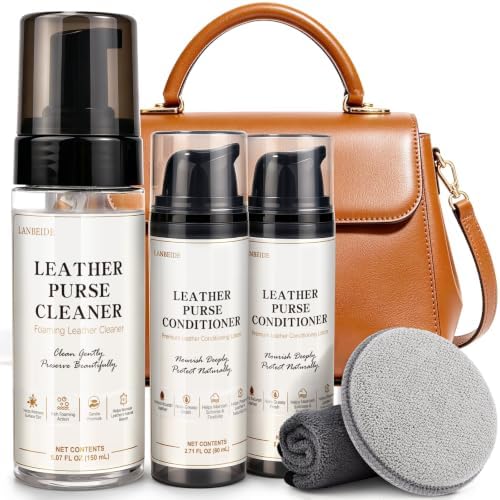 Leather Purse Cleaner and Conditioner Kit for Handbags & Wallets