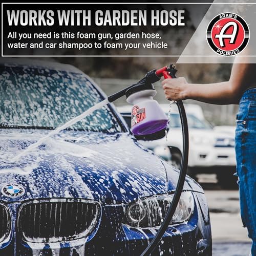 Adam's Foam Gun Car Wash Foam Sprayer - Connects to Garden Hose for Car Washing, No Pressure Washer Required, Use Snow Foam Blaster with Car Soap, Shampoo or Detergent