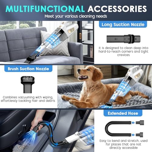 Handheld Vacuum Cordless 15000PA, Hand Held Car Vacuum Cleaner