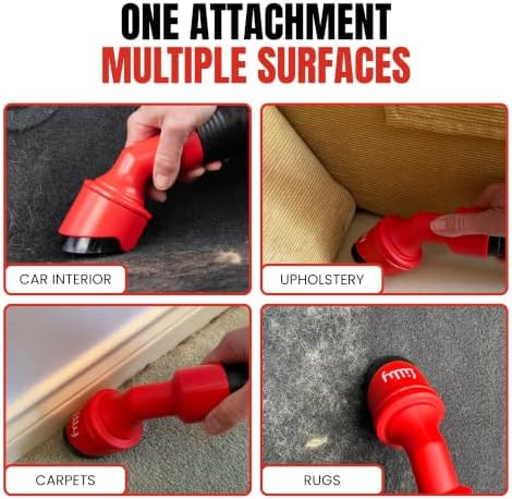 Wet/Dry Pet Vacuum Attachment – Pet Hair Remover for Cars, Carpets & Furniture, Reusable Pet Hair Vacuum Tool for Dog & Cat Hair