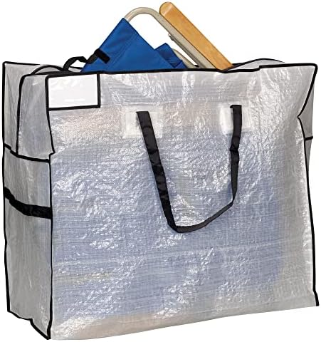 2622 MightyStor Large Storage Bag with Handles | Clothing and Linen Storage Bag | White Tarp with Black Trim