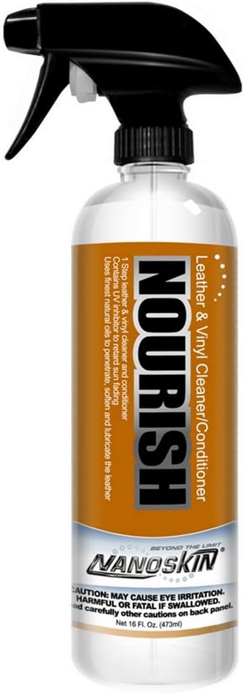 Nanoskin NOURISH One Step Leather Cleaner & Conditioner 16 Oz. – Revitalizes All Types of Leather: Furniture, Auto Inter