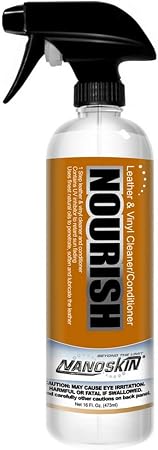 Nanoskin NOURISH One Step Leather Cleaner & Conditioner 16 Oz. – Revitalizes All Types of Leather: Furniture, Auto Inter