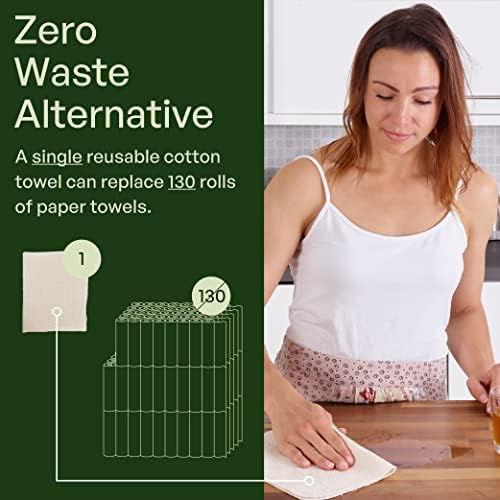 10 Pack Reusable Kitchen Paper Towels, Organic Dish Cloths