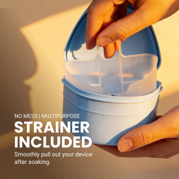 Retainer & Denture Cleaning Kit, 92 Tablets + Bath Case & Strainer by M3