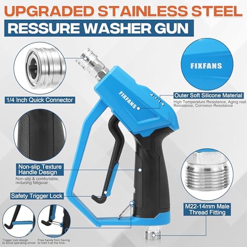 Pressure Washer Gun with Mini Foam Cannon, Dual Connector Accessory