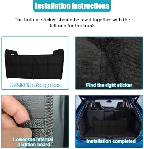 Foldable Car Trunk Organizer for Sedan SUV Truck (Black)