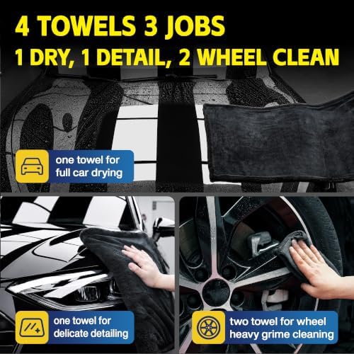 1400 GSM Microfiber Car Drying Towels for Cars, SUV, Trucks (48" x 24")
