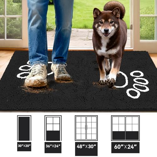 Super Absorbent Dog Door Mat, 48"*30" Anti Slip Mat for Muddy Paws