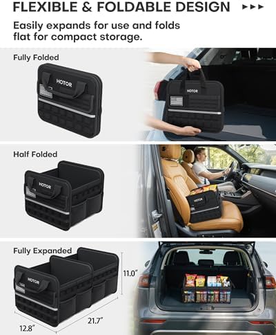 Tactical Trunk Organizer - Car Storage with Front MOLLE Pockets